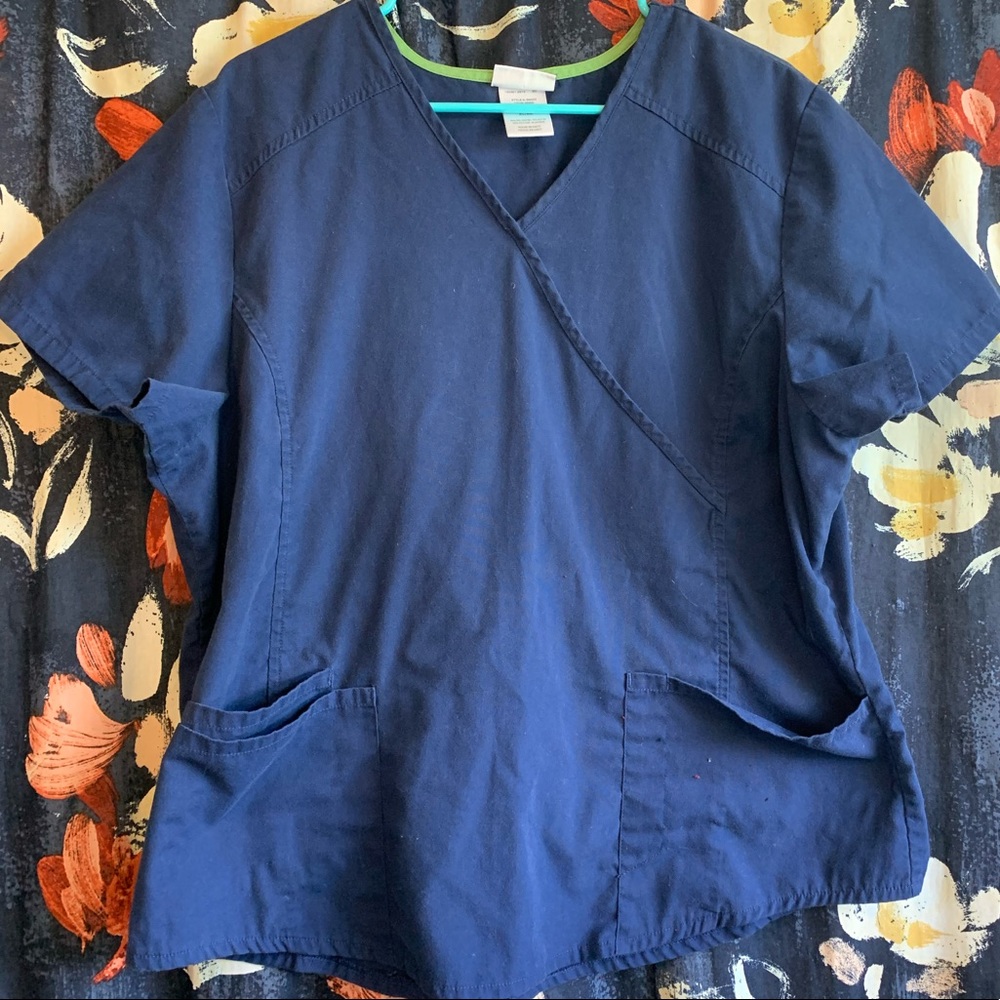 Navy blue scrub top